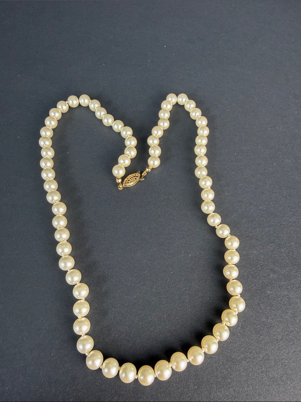 Pearl Strand Necklace with Gold-Tone Clasp - Cream